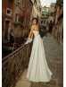 Strapless Beaded Ivory Satin Corset Back Classic Wedding Dress